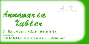 annamaria kubler business card