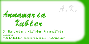 annamaria kubler business card